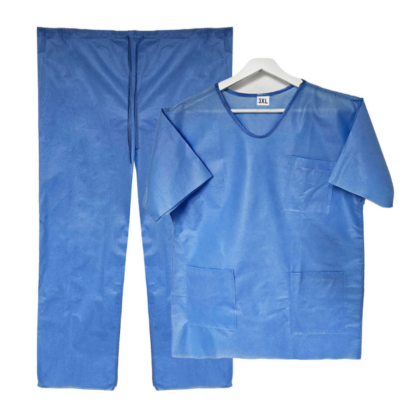 Ubranie chirurgiczne 3XL jednorazowe SMMS 45g z kieszeniami 50szt