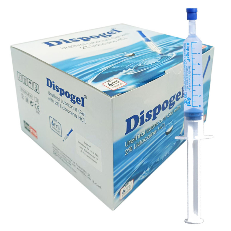 Żel znieczulający z lidokainą 2% do cewnikowania Dispogel 6ml w strzykawce sterylny 50szt