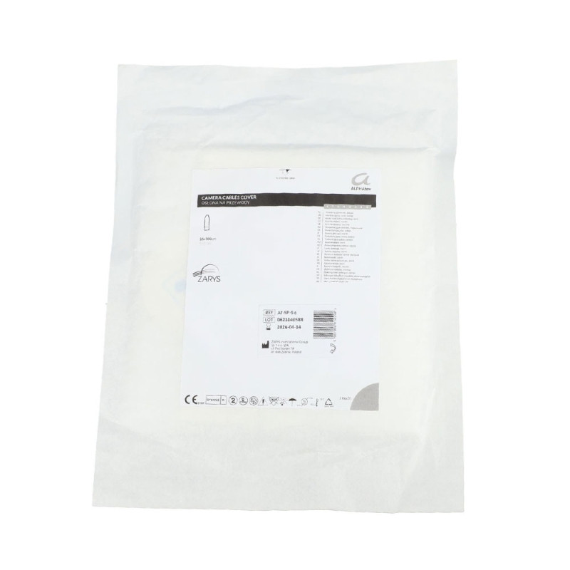 Osłona na przewody 16cm x 300cm 50g folia PE z perforacją i 2 taśmami samoprzylepnymi jałowa Alphatex 40szt