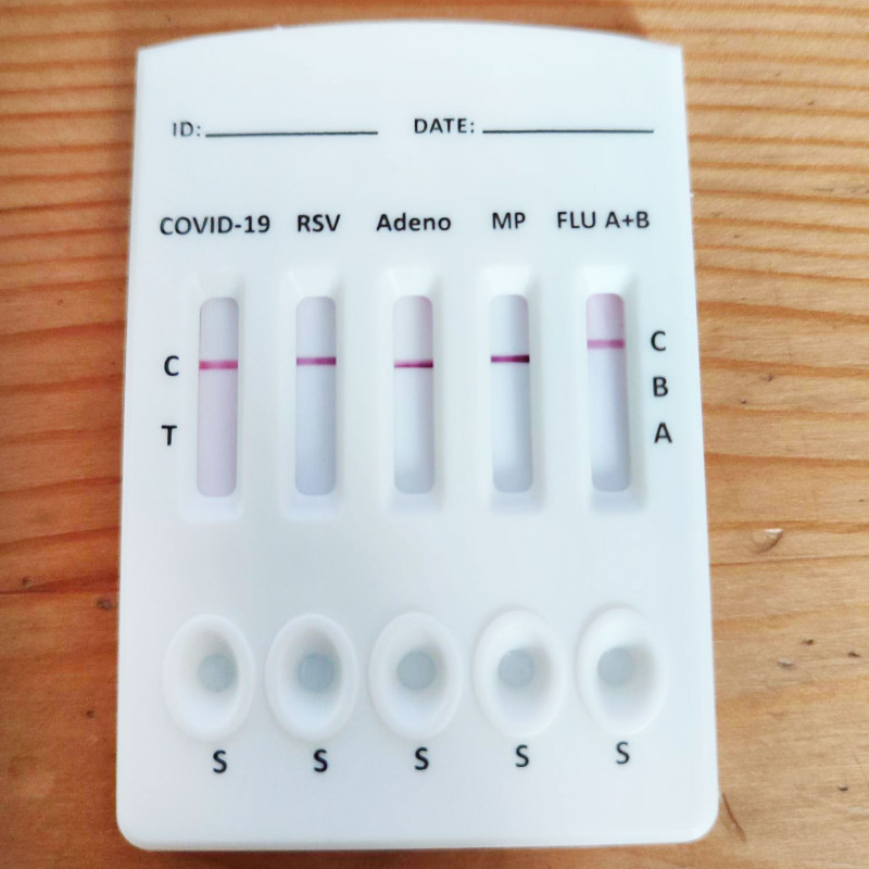 Combo test 6w1 na RSV / grypa A / grypa B / SARS-COV / Adenowirus / Mycoplasma Pneumoniae 1szt