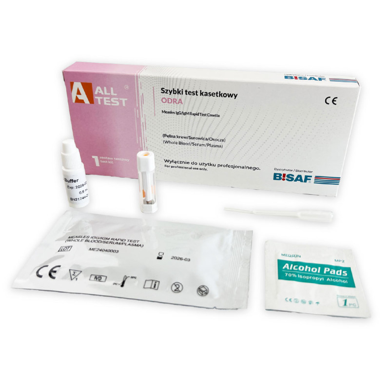 Szybki test na odrę test kasetkowy do oznaczania przeciwciał IgG/IgM Odry 100szt