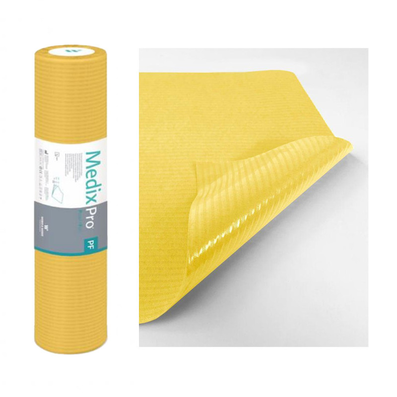Podkład higieniczny na rolce 50cm x 50cm żółty podfoliowany 54g MedixPro 80szt
