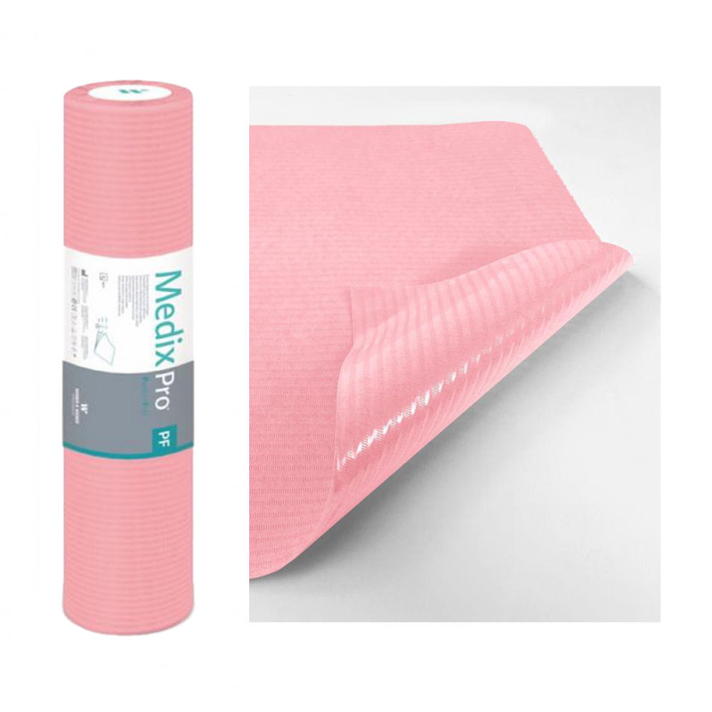 Podkład higieniczny na rolce 60cm x 50cm różowy podfoliowany 54g MedixPro 80szt
