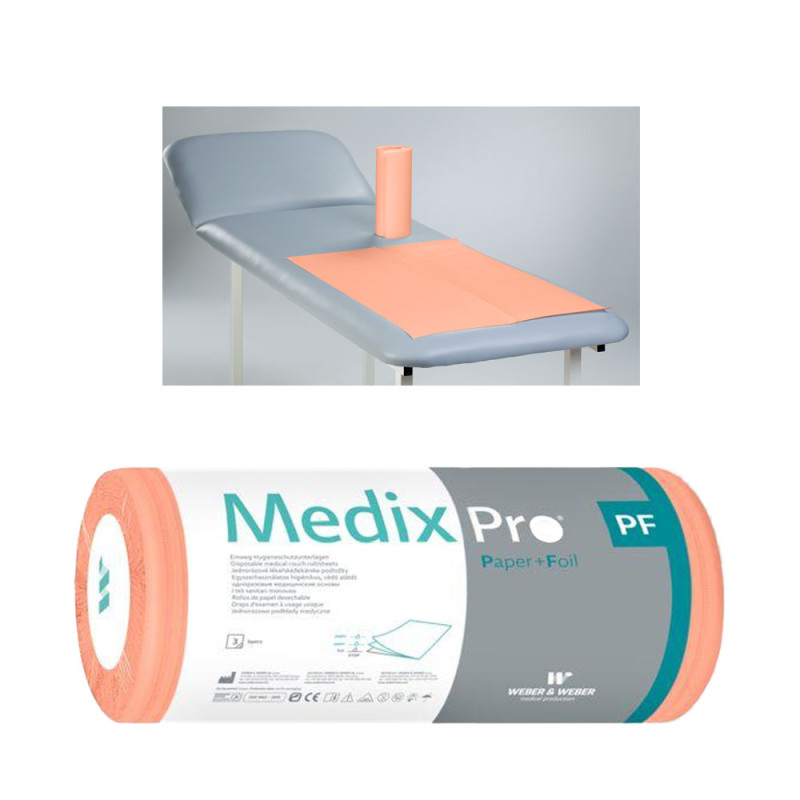 Podkład higieniczny na rolce 50cm x 50cm morelowy podfoliowany 54g MedixPro 40szt