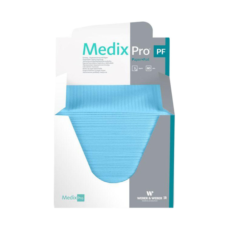 Podkład higieniczny 33cm x 48cm niebieski podfoliowany 54g MedixPro 80szt