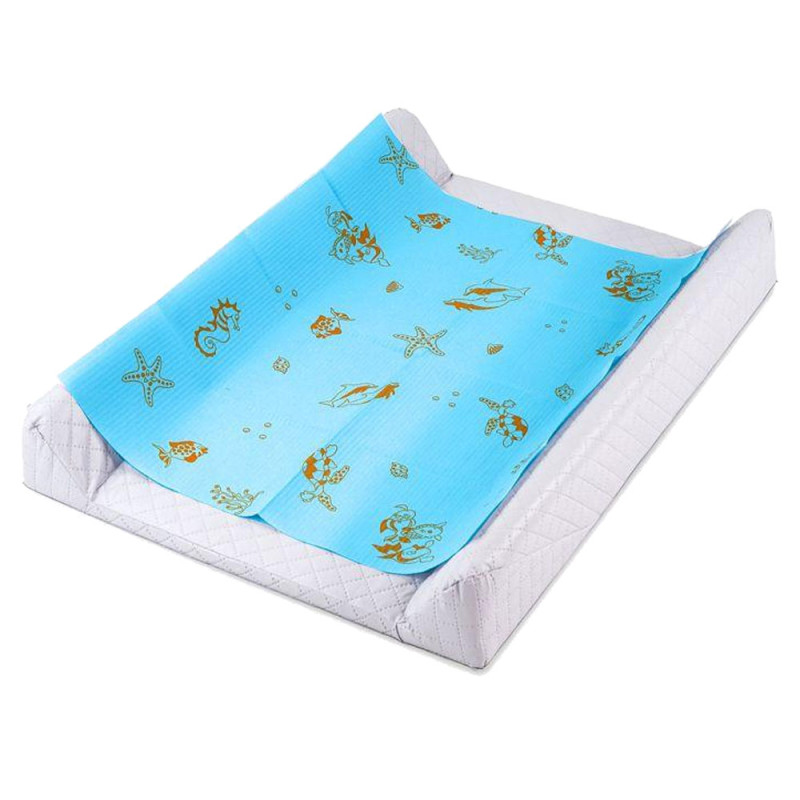 Podkład na przewijak dla niemowląt 50cm x 60cm niebieski podfoliowany 54g Its4kids 40szt
