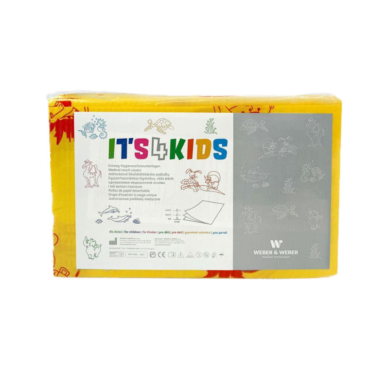 Podkład na przewijak dla niemowląt 50cm x 60cm żółty podfoliowany 54g Its4kids 40szt