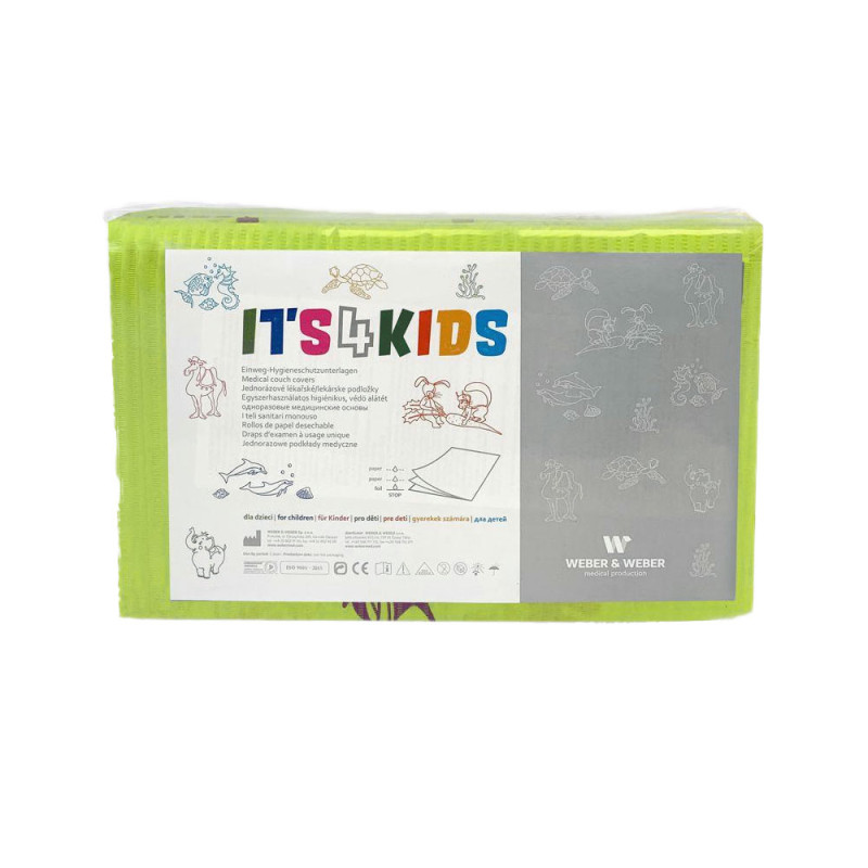 Podkład na przewijak dla niemowląt 50cm x 60cm limonkowy podfoliowany 54g Its4kids 40szt