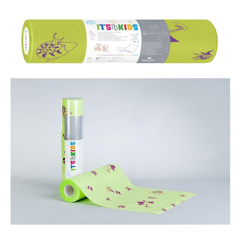 Podkład dla dzieci na rolce 33cm x 50cm limonkowy podfoliowany 54g Its4kids 600szt