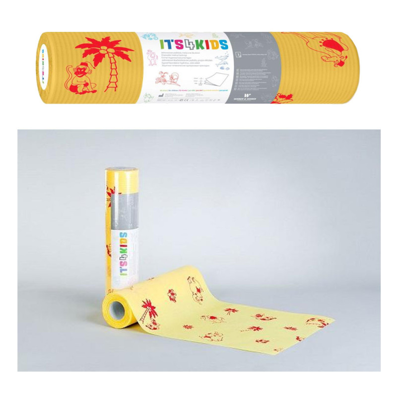 Podkład dla dzieci na rolce 33cm x 50cm żółty podfoliowany 54g Its4kids 600szt