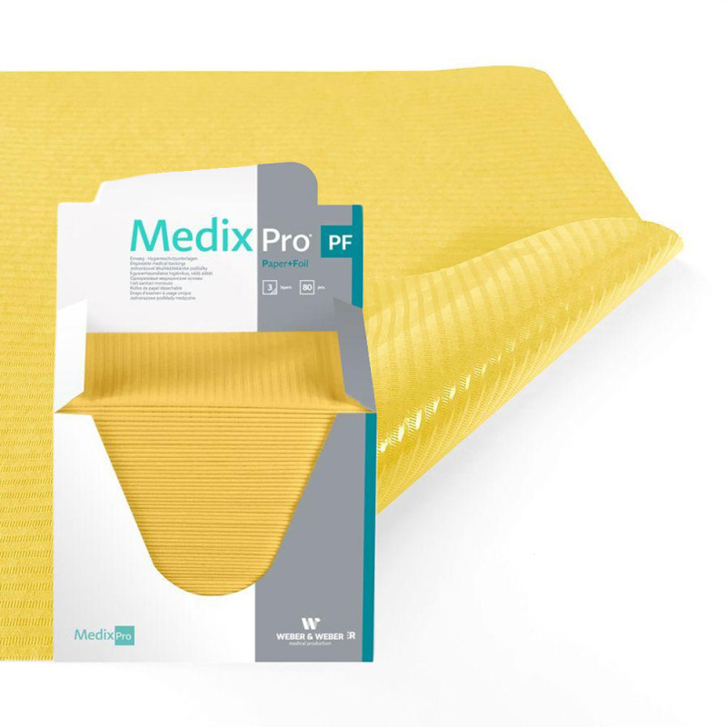 Podkład higieniczny 33cm x 48cm żółty podfoliowany 54g MedixPro 480szt