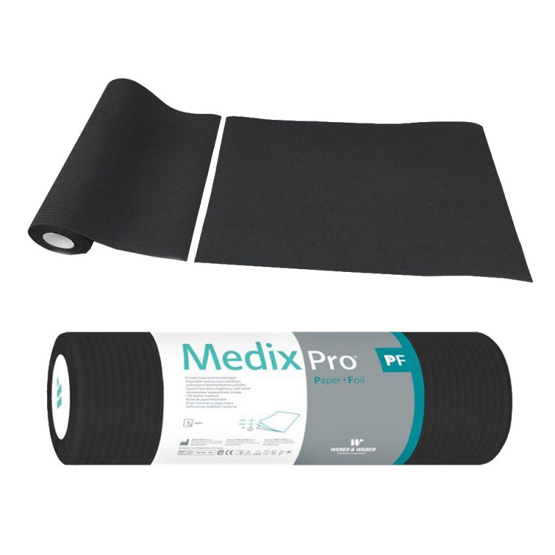 Podkład higieniczny na rolce 33cm x 50cm czarny podfoliowany 54g MedixPro 600szt