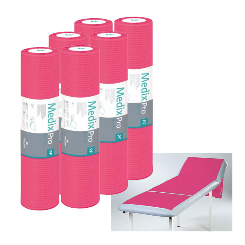 Podkład higieniczny na rolce 50cm x 50cm fuksja podfoliowany 54g MedixPro 480szt