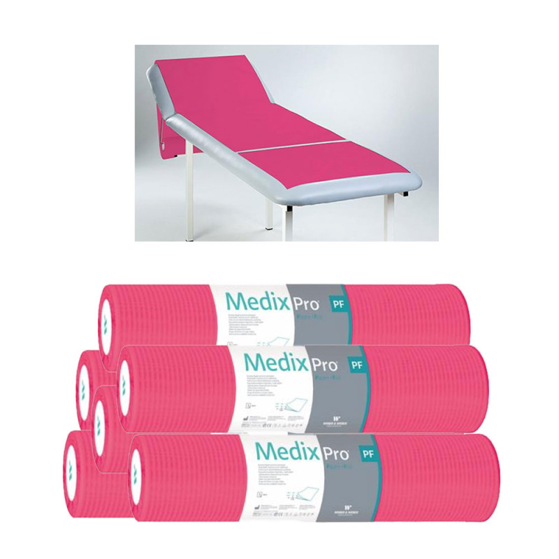 Podkład higieniczny na rolce 50cm x 50cm fuksja podfoliowany 54g MedixPro 480szt