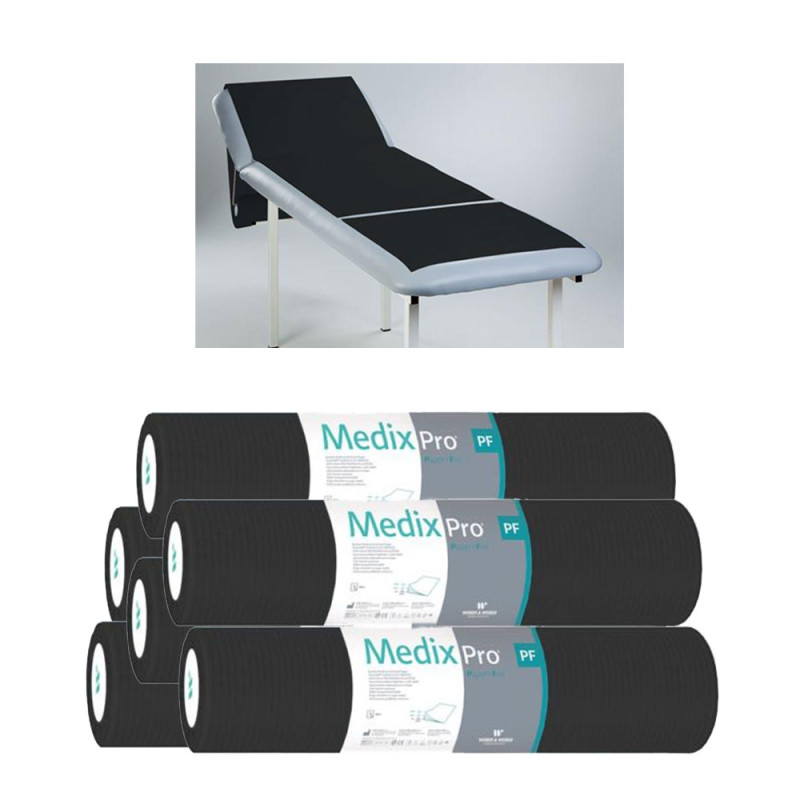 Podkład higieniczny na rolce 50cm x 50cm czarny podfoliowany 54g MedixPro 480szt