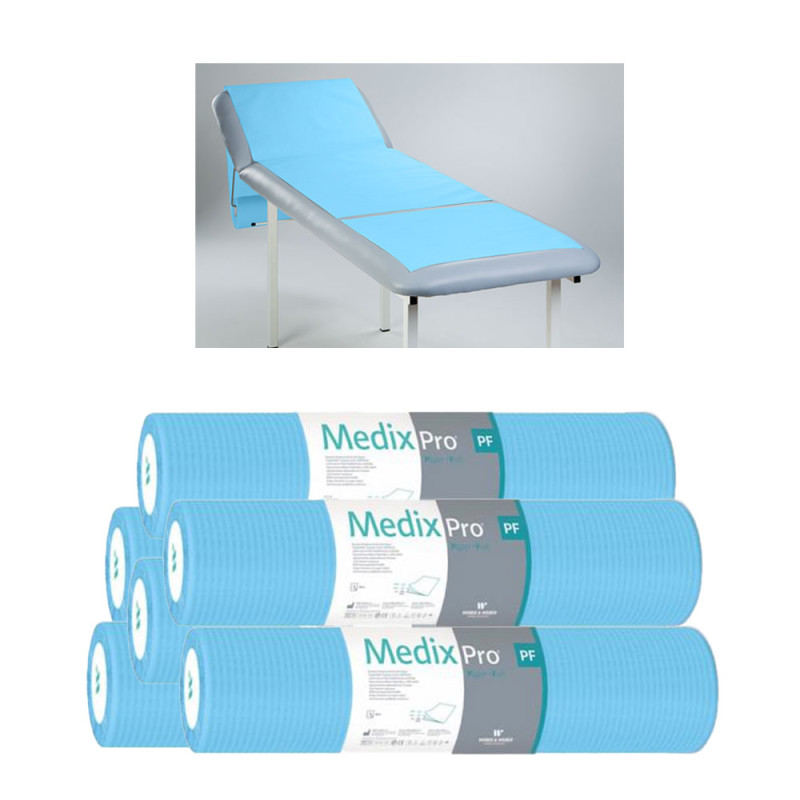 Podkład higieniczny na rolce 50cm x 50cm niebieski podfoliowany 54g MedixPro 480szt