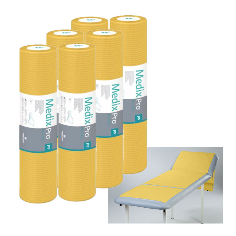 Podkład higieniczny na rolce 50cm x 50cm żółty podfoliowany 54g MedixPro 480szt