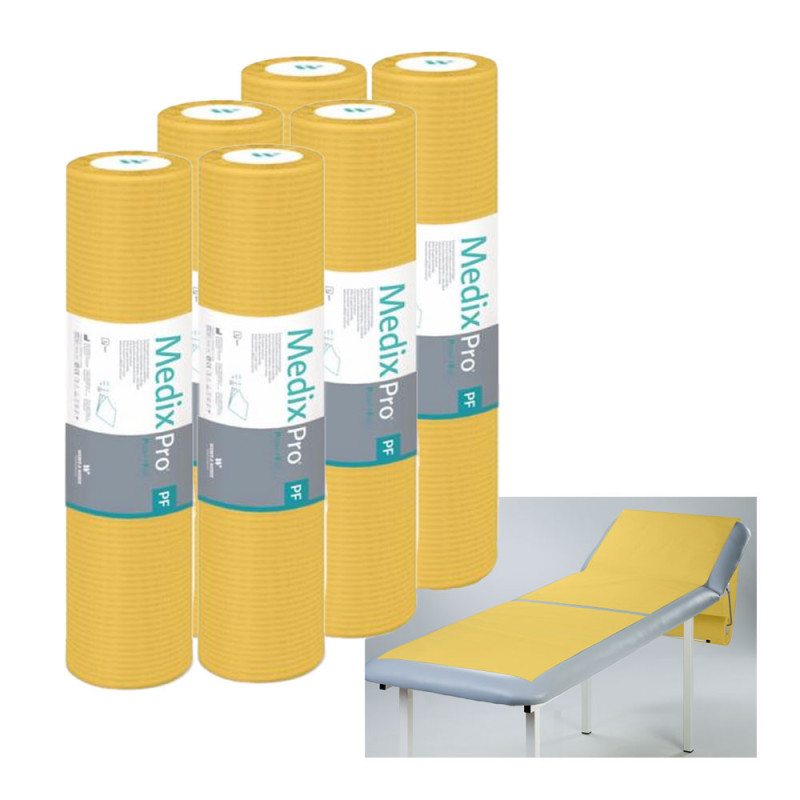 Podkład higieniczny na rolce 50cm x 80cm żółty podfoliowany 54g MedixPro 300szt