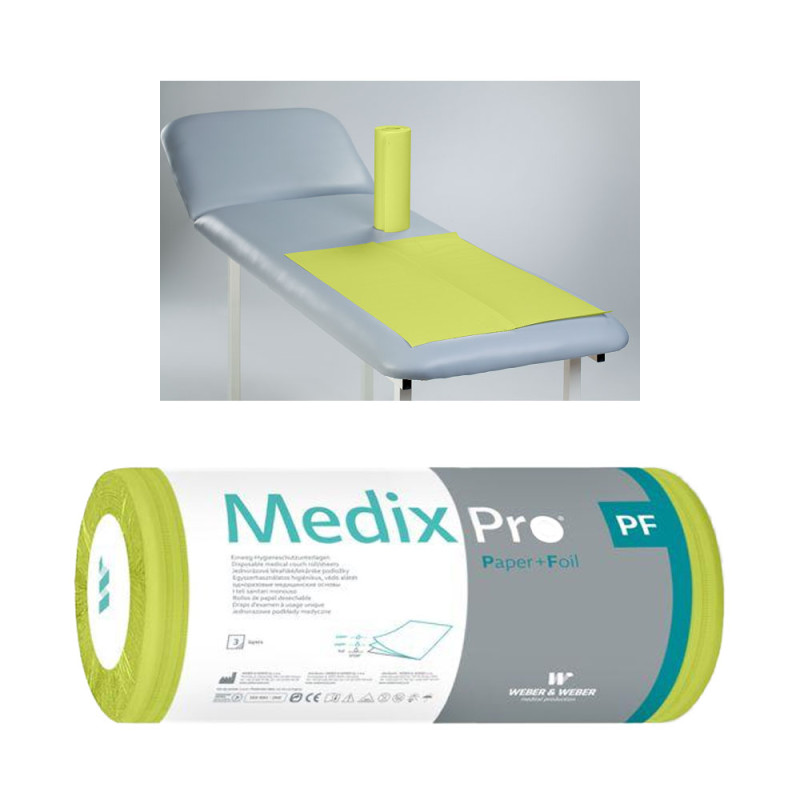 Podkład higieniczny na rolce 50cm x 80cm limonkowy podfoliowany 54g MedixPro 225szt