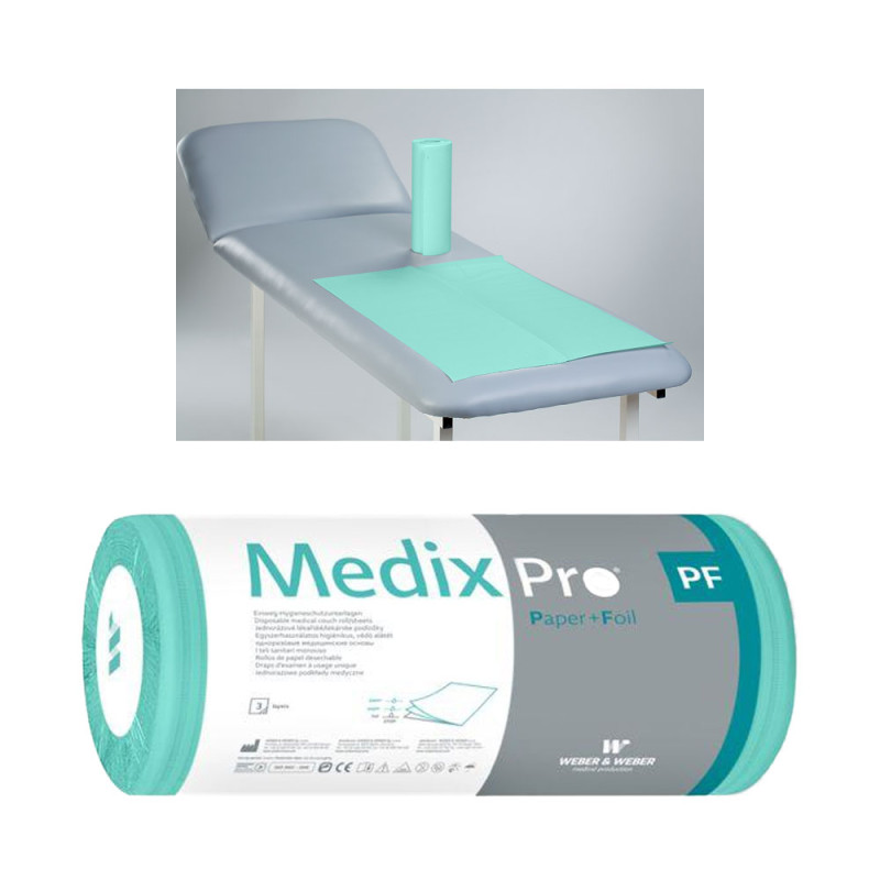 Podkład higieniczny na rolce 50cm x 80cm zielony podfoliowany 54g MedixPro 225szt