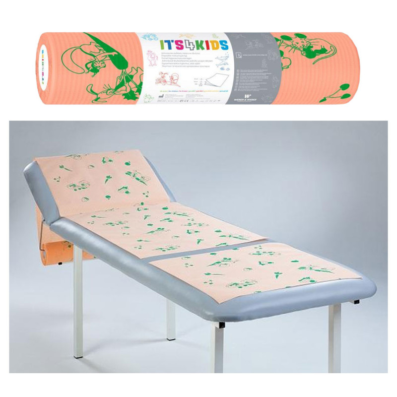 Podkład dla dzieci na rolce 50cm x 50cm morelowy podfoliowany 54g Its4kids 480szt