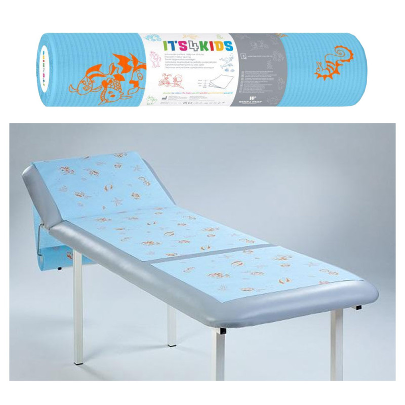 Podkład dla dzieci na rolce 50cm x 50cm niebieski podfoliowany 54g Its4kids 480szt