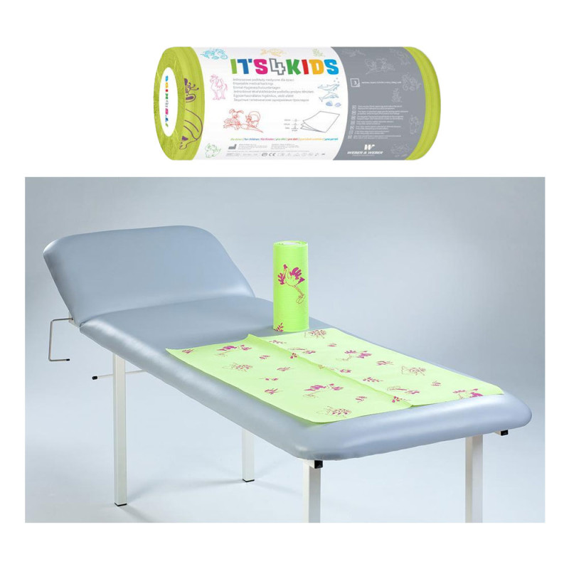 Podkład dla dzieci na rolce 50cm x 80cm limonkowy podfoliowany 54g Its4kids 225szt