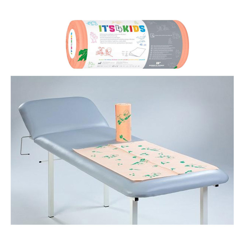 Podkład dla dzieci na rolce 50cm x 80cm morelowy podfoliowany 54g Its4kids 225szt