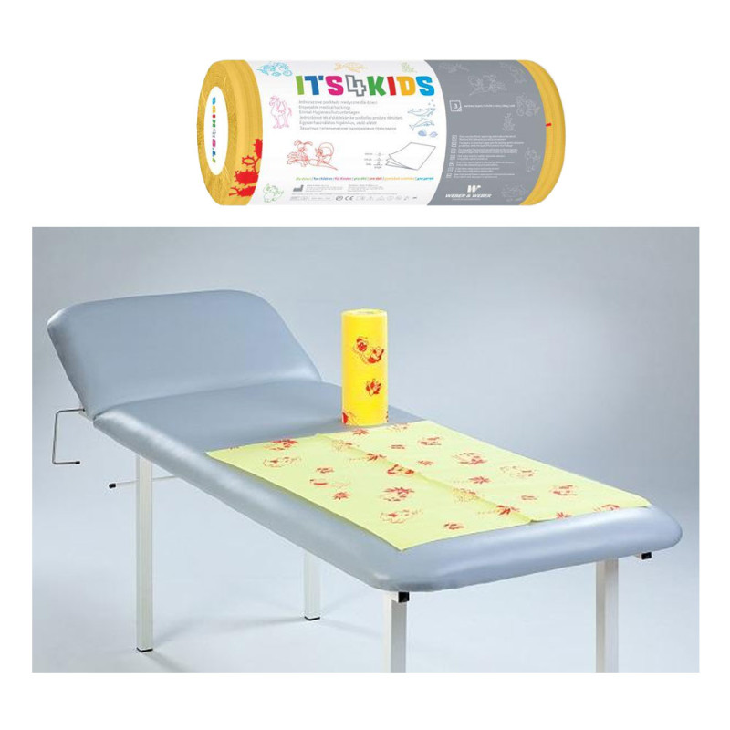 Podkład dla dzieci na rolce 50cm x 80cm żółty podfoliowany 54g Its4kids 225szt