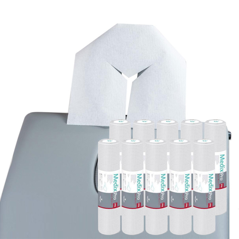 Podkład higieniczny na rolce z nacięciem x na twarz biały 40g MedixPro 500szt