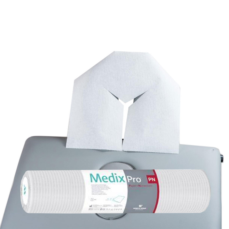 Podkład higieniczny na rolce z nacięciem x na twarz biały 40g MedixPro 500szt