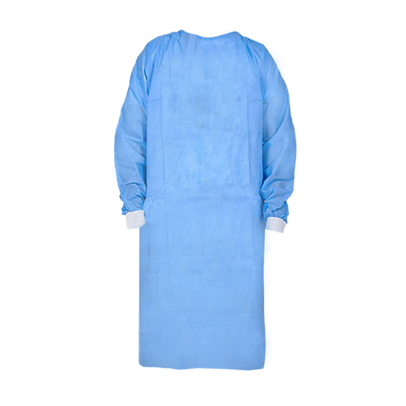 Fartuch medyczny XXXL niesterylny niebieski z mankietem, wiązany na troki (włóknina SMS 35g) 50szt