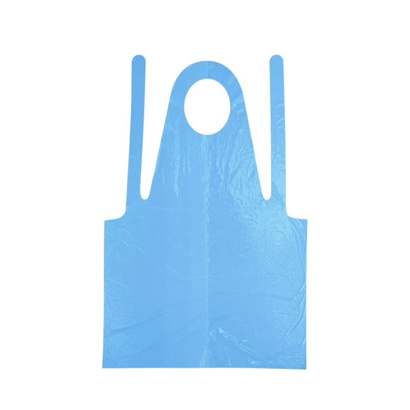 Fartuch foliowy wodoodporny niebieski 130cm x 80cm wiązany na troki (folia LDPE) 100szt