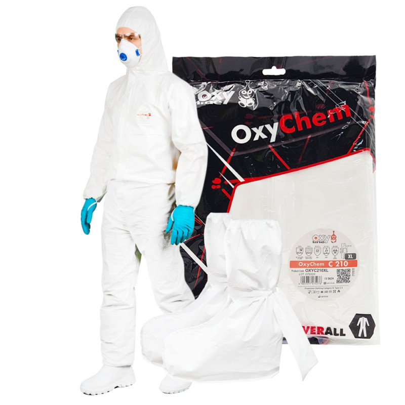 Kombinezon ochronny lakierniczy XL OxyChem C210 + ochraniacze na buty wysokie