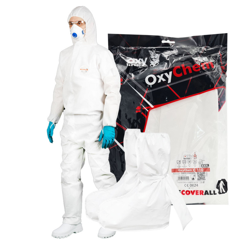 Kombinezon ochronny malarski XXXL OxyChem C110 + ochraniacze na buty wysokie