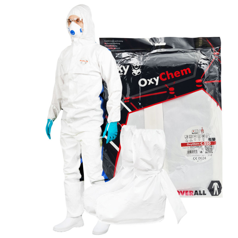 Kombinezon ochronny lakierniczy L OxyChem C250 + ochraniacze na buty wysokie