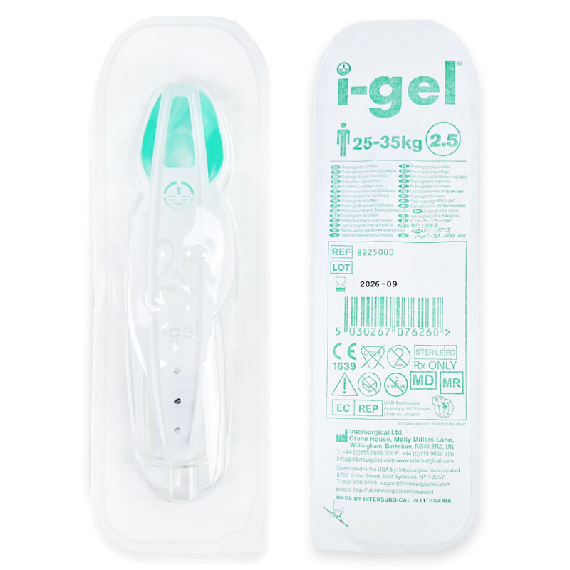 Maska krtaniowa I gel rozmiar 2.5 dla dużego dziecka maska oddechowa intubacyjna żelowa I-gel 1 szt