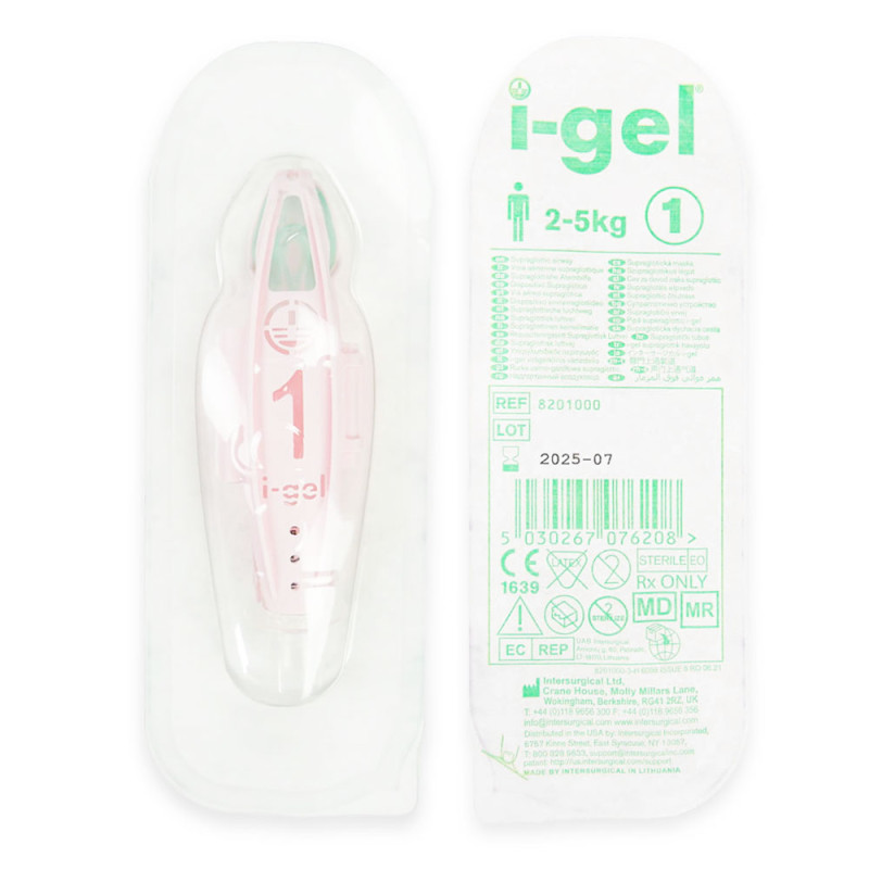 Maska krtaniowa I gel rozmiar 1 dla noworodków maska oddechowa intubacyjna żelowa I-gel 10 szt