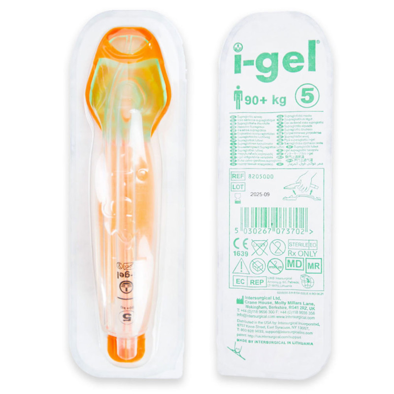 Maska krtaniowa I gel rozmiar 5 dla dużego dorosłego maska oddechowa intubacyjna żelowa I-gel 25 szt
