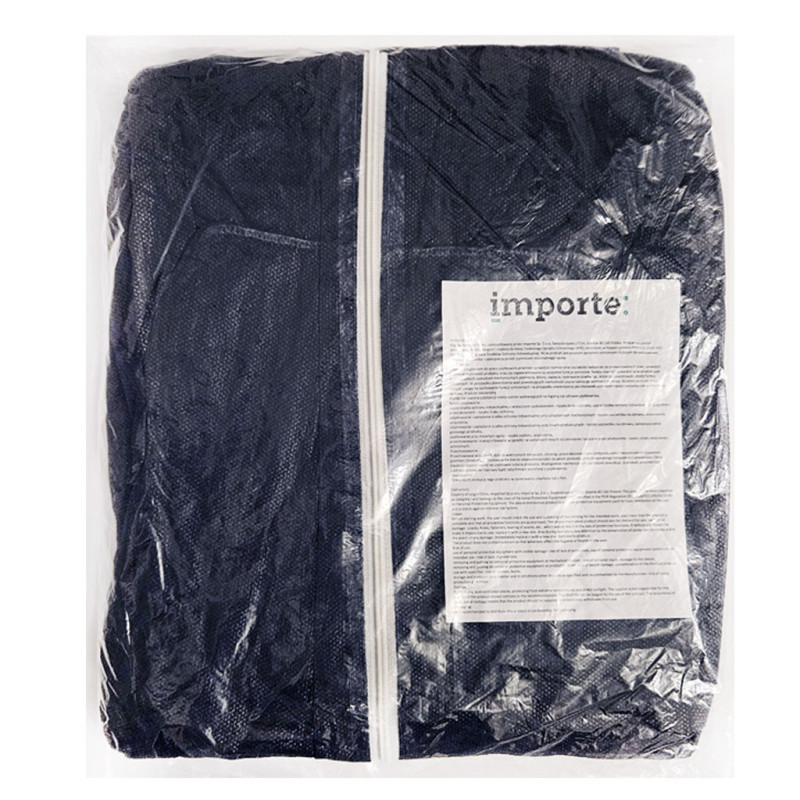 Kombinezon ochronny granatowy L włókninowy z kapturem 50szt