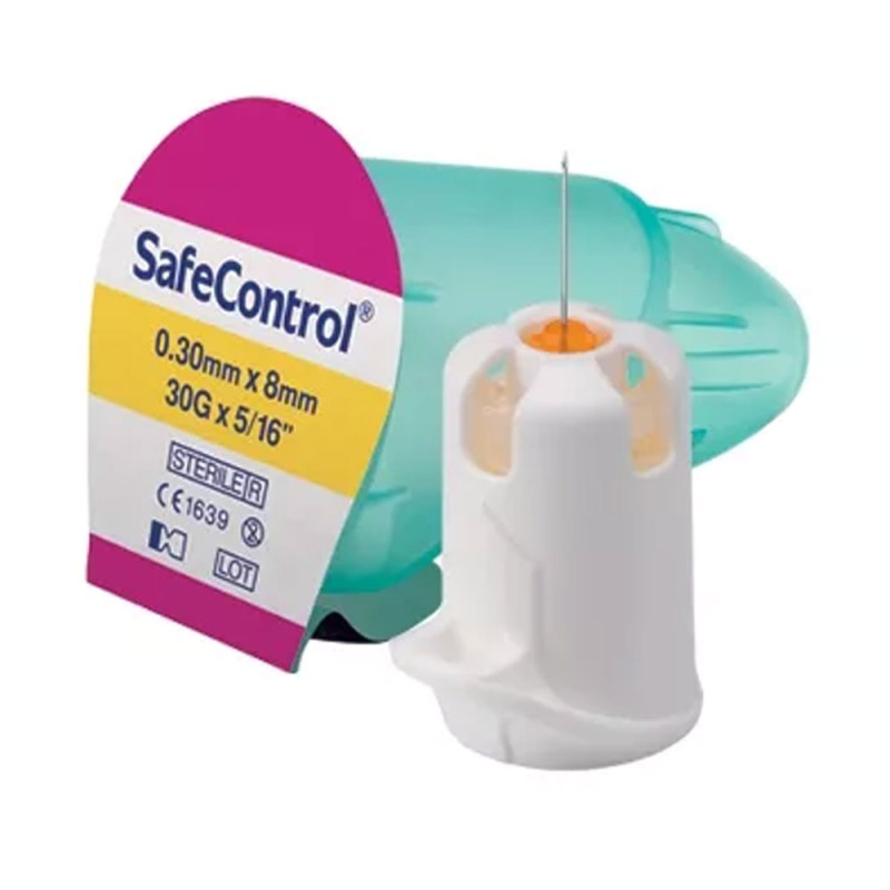 Igły do insuliny 30G 8mm x 0,30mm Unifine SafeControl aktywne bezpieczne igły insulinowe 100szt