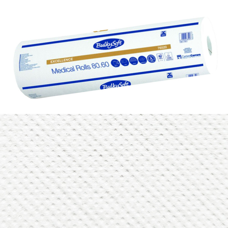 Podkład medyczny na rolce 60cm x 80cm biały 17g BulkySoft Premium 1 rolka (210odcinków 60cm x 34cm)