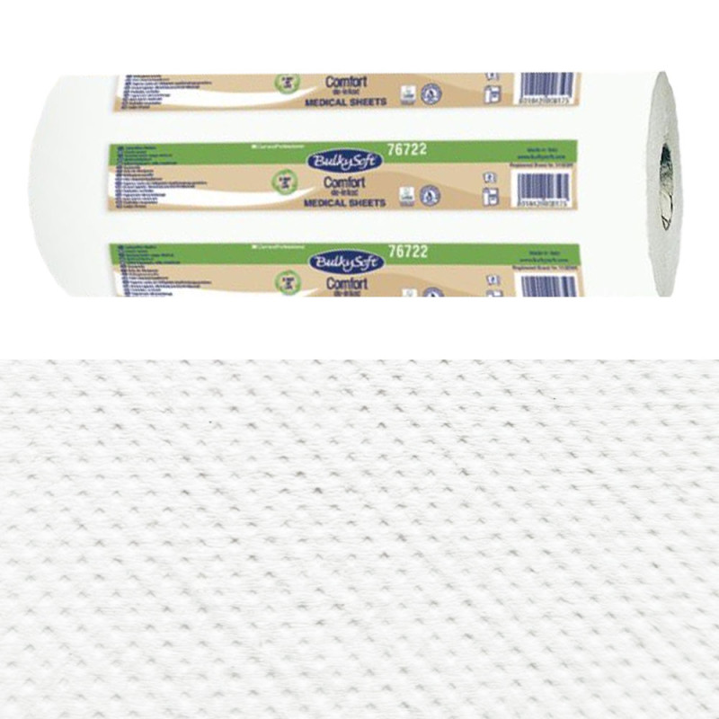 Podkład medyczny na rolce 50cm x 46m biały 17g BulkySoft Comfort De-Inked 9 rolek (1215odcinków 50cm x 34cm)