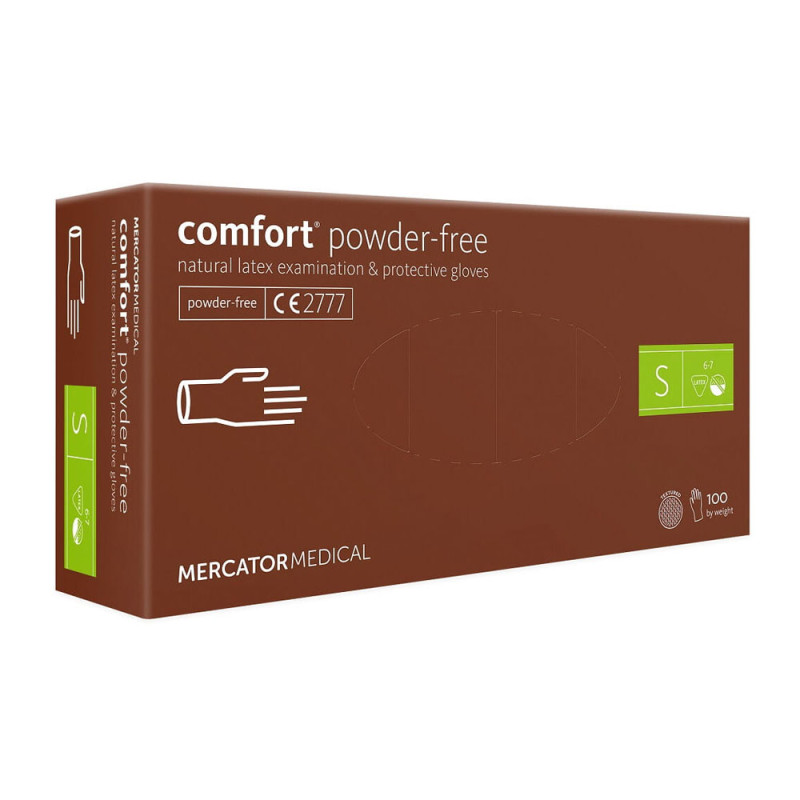 Rękawiczki lateksowe S Mercator Latex Comfort powder-free bezpudrowe 100szt