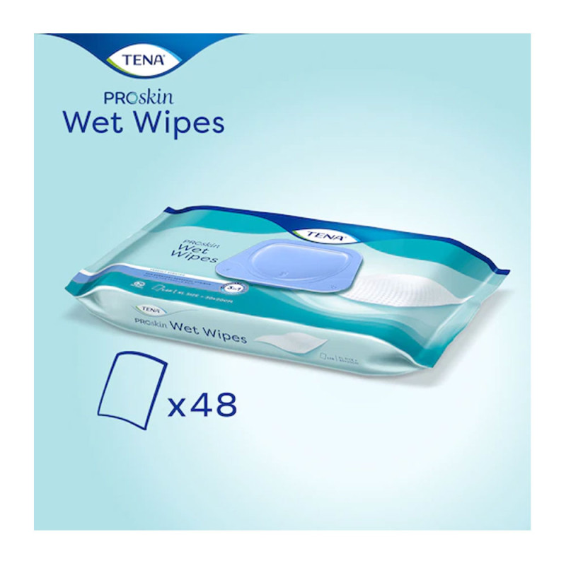 Nawilżane chusteczki do mycia skóry do codziennego stosowania Tena ProSkin Wet Wipes 48szt