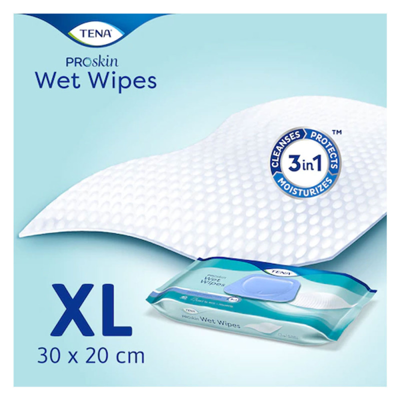 Nawilżane chusteczki do mycia skóry do codziennego stosowania Tena ProSkin Wet Wipes 48szt