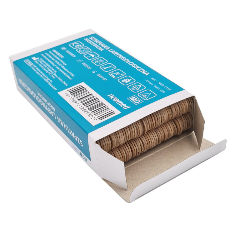 Drewniana szpatułka laryngologiczna, szpatułka kosmetyczna do wosku 100szt