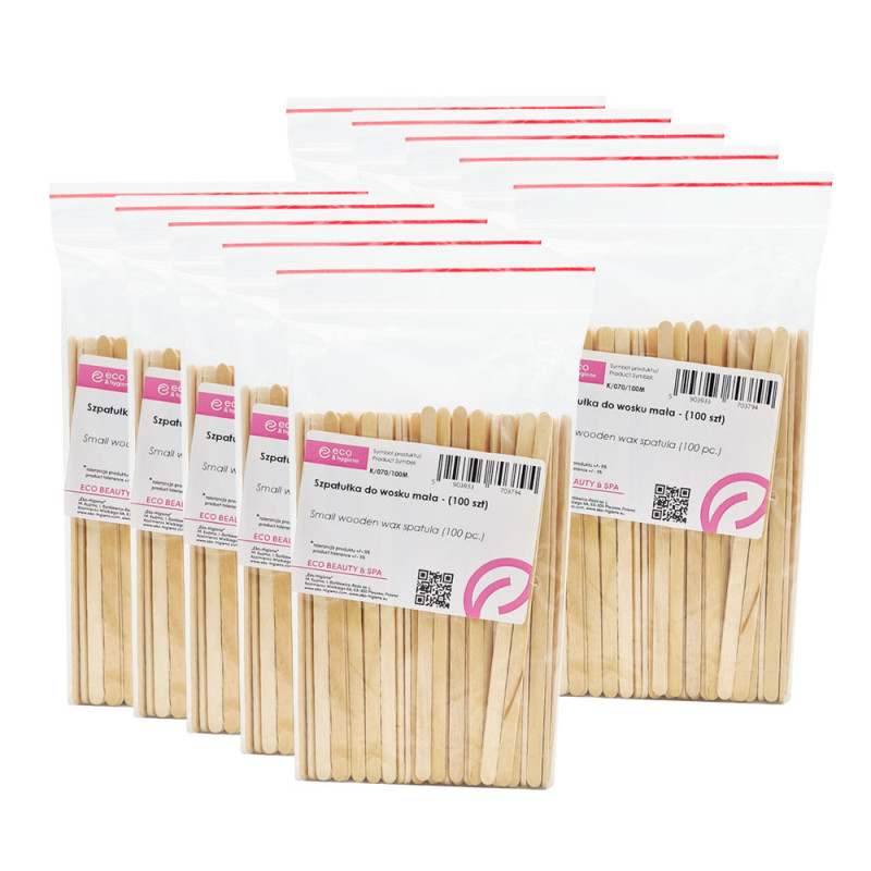 Szpatułka drewniana mała, szpatułka kosmetyczna do wosku 100szt x 10op