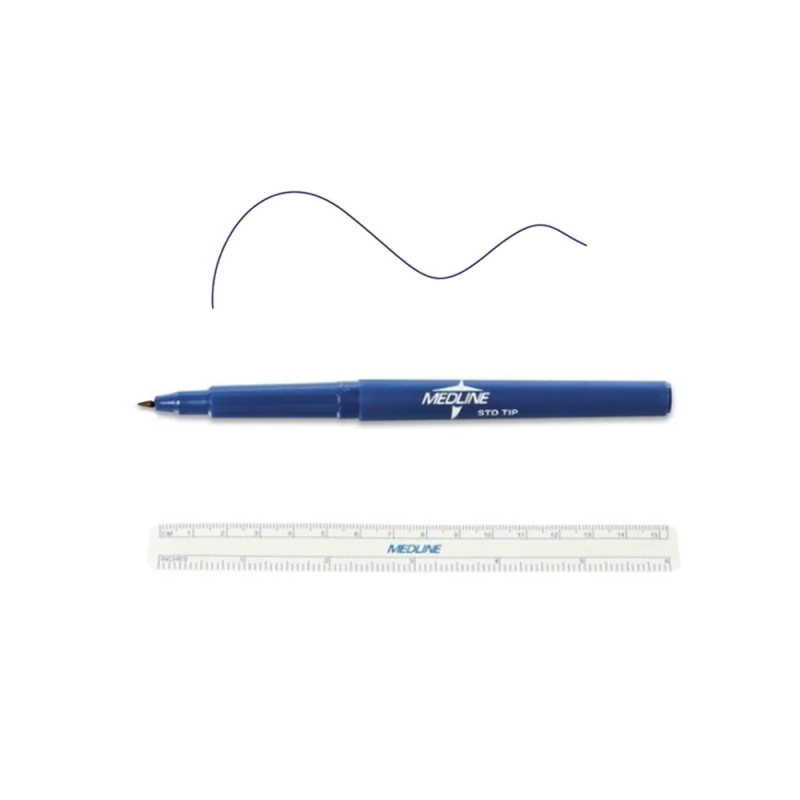 Marker do skóry Medline pisak chirurgiczny sterylny precyzyjny z linjką 50 szt