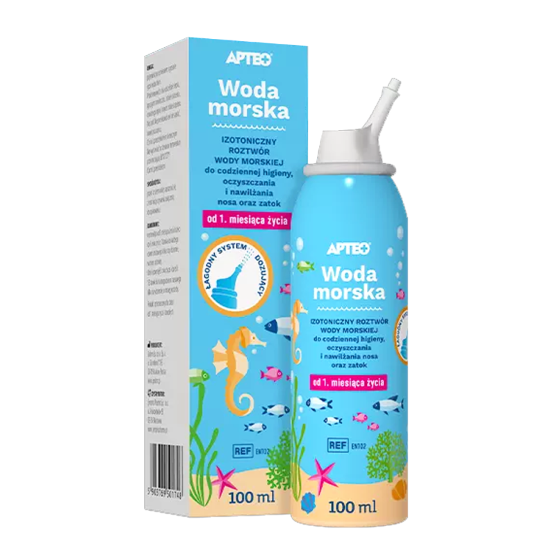 Woda morska do noska dla dzieci od 1 miesiąca życia Apteo 100ml